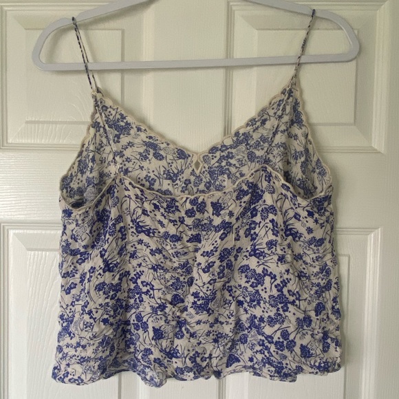 Free People Cropped Blue and White Floral Cami - Picture 5 of 5